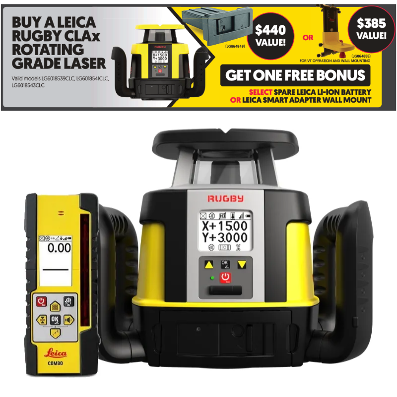 Leica Rugby CLAx 700 Dual Grade Laser with COMBO Receiver