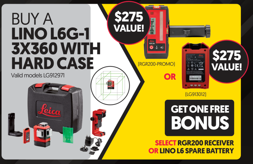 Leica Lino L6G-1 - Green Beam Line Laser Level with Hard Case - No Receiver