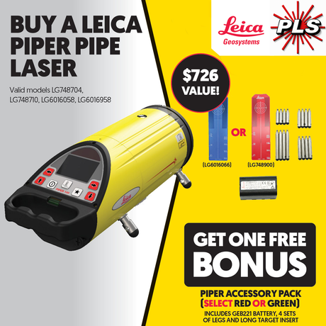 Leica Piper 100 Red Beam Pipe Laser Package