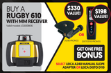 Leica Rugby 610 Rotating Laser with Rod Eye 160 Receiver