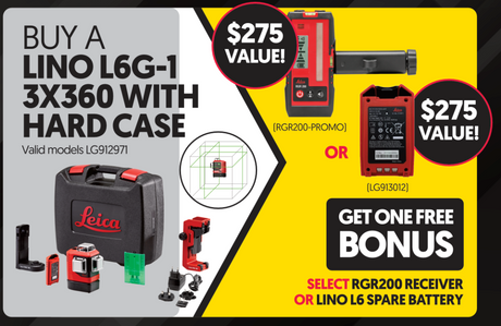 Leica Lino L6G-1 - Green Beam Line Laser Level with Hard Case - No Receiver