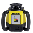 A yellow and black Leica Rugby 620 laser level device with control buttons on the front.